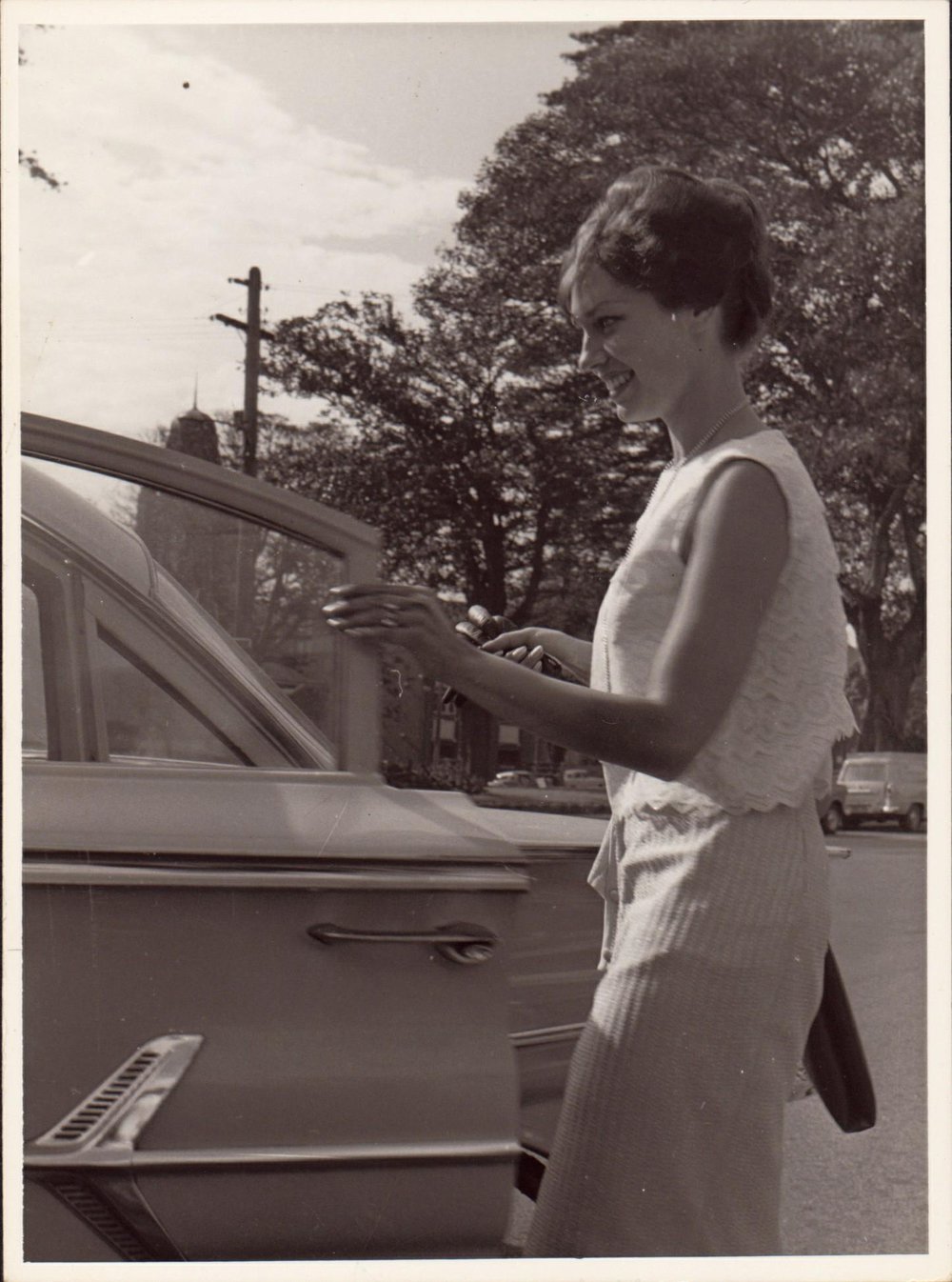 Tania Verstak outside Council Chambers, 1961
