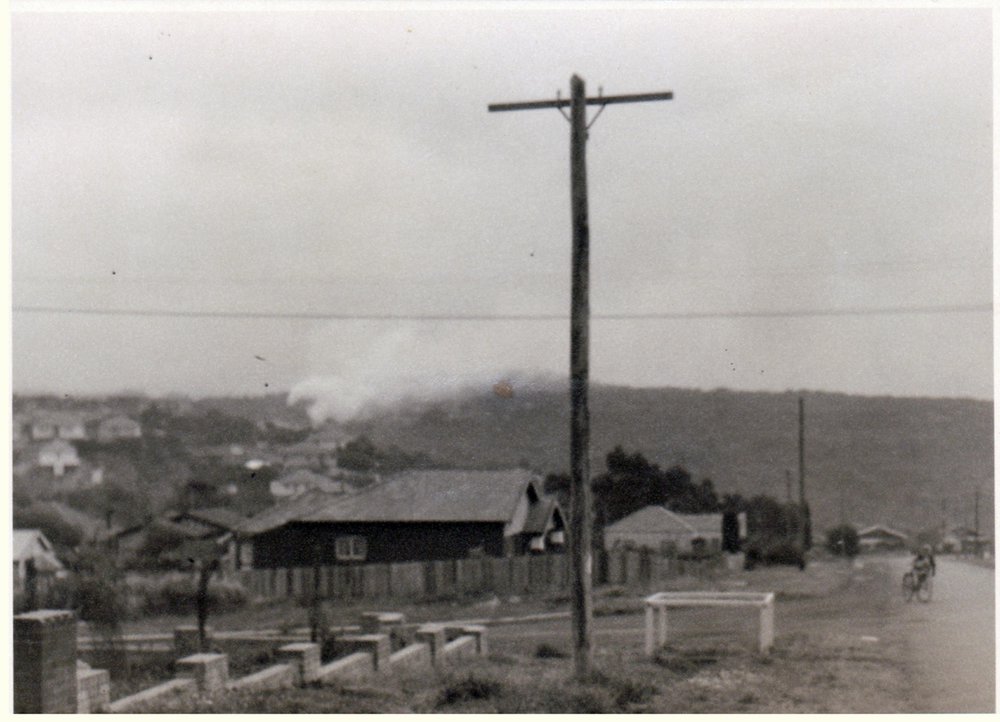 Smoke from the incinerator hanging over Balgowlah, 1948