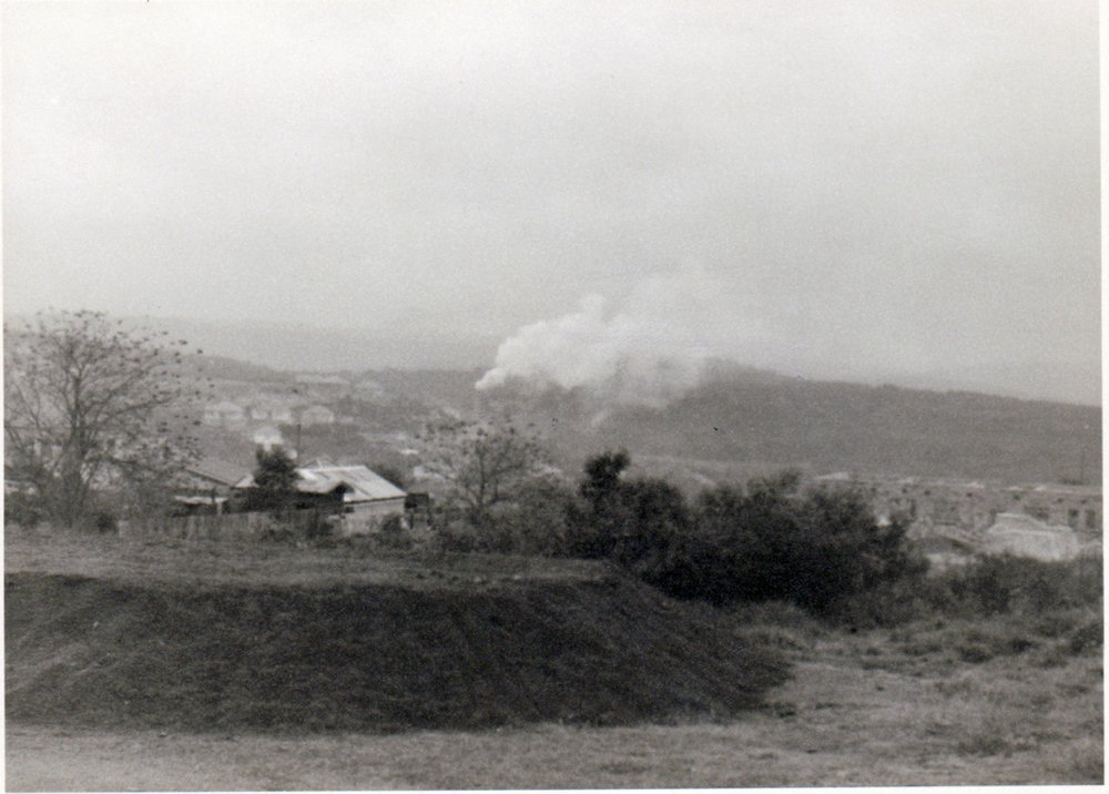 Smoke from the incinerator hanging over Balgowlah, 1948
