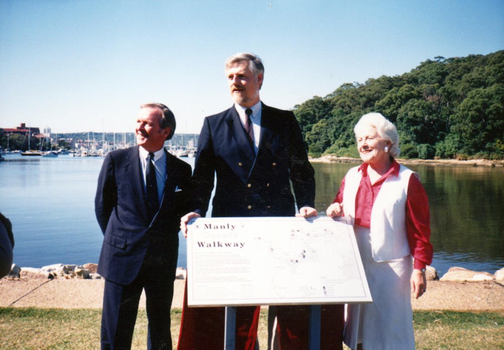 David Hay, Tim Moore, Joan Cooke opening Manly Scenic Walkway