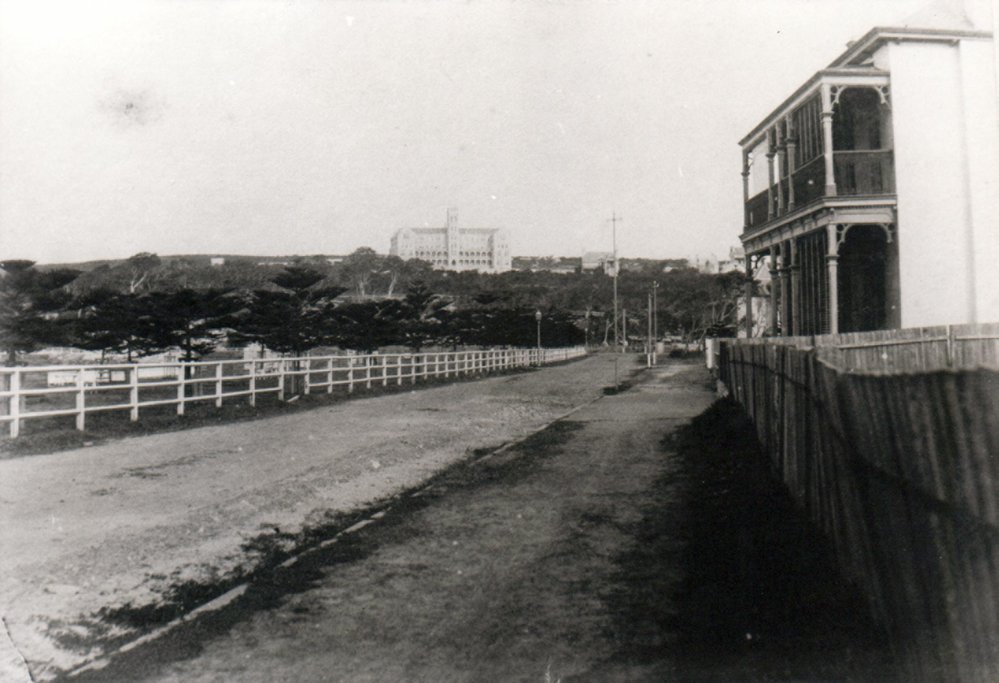 South Steyne showing Promenade and St Patrick's College, c 1920