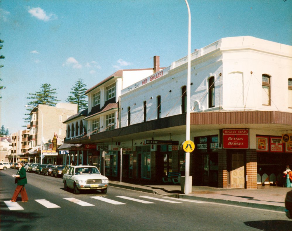Shopfronts in South Steyne east of the Corso, 1970s