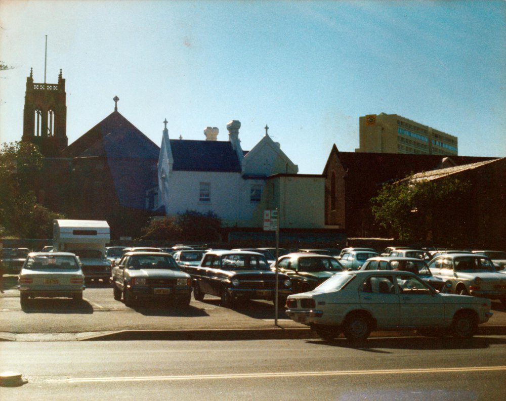 The rear of the Corso from Wentworth Street, Manly 1970s