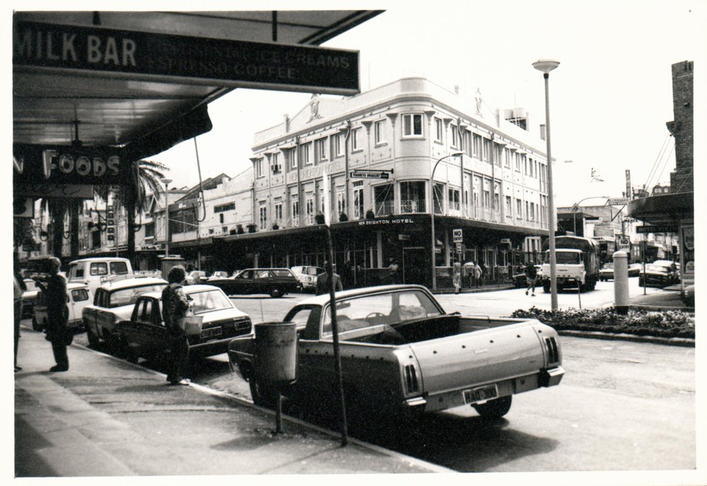 The intersection of Sydney Road and the Corso, 1970s