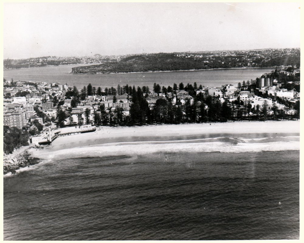 Aerial view of South Steyne and Manly Cove, Manly, 1961