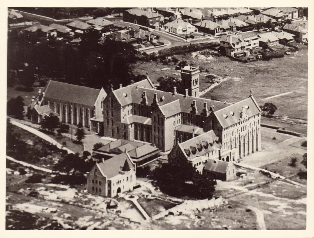Aerial view of St Patrick's College, Manly, 1958