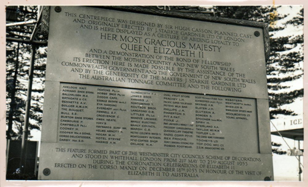 Plaque erected to show loyalty to Queen Elizabeth II, 1953