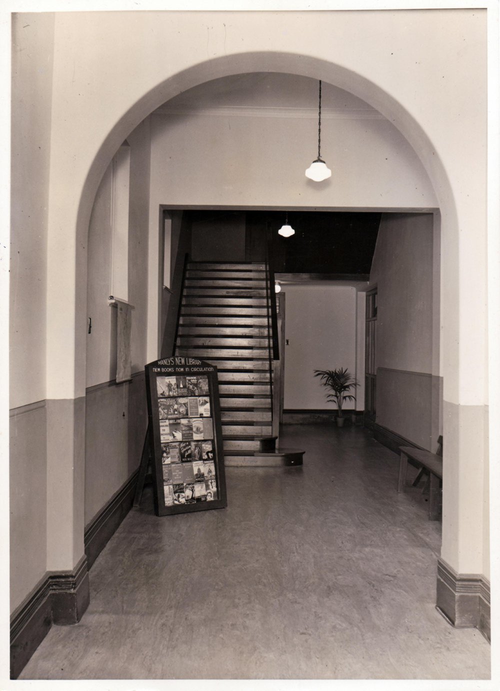 Book display in hallway of Manly Literary Institute