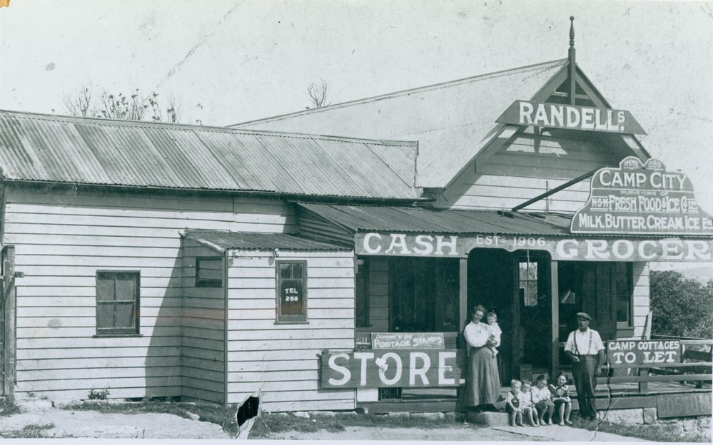 Randell family outside their store in Freshwater
