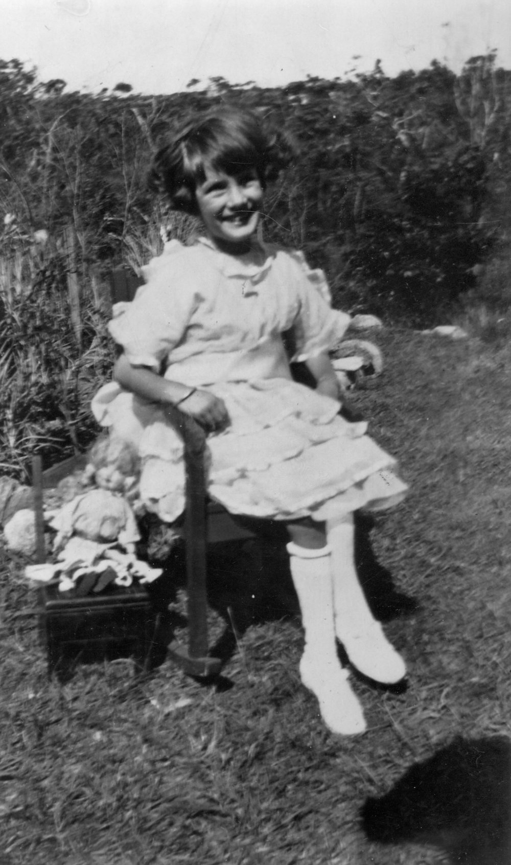Betty Turvey, 6 years old, with Christmas present, Belrose