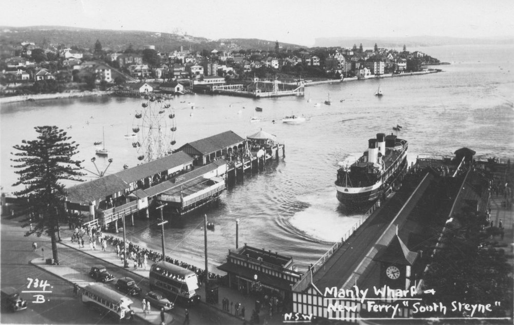 South Steyne at Manly Wharf, Fun Pier late 1930s