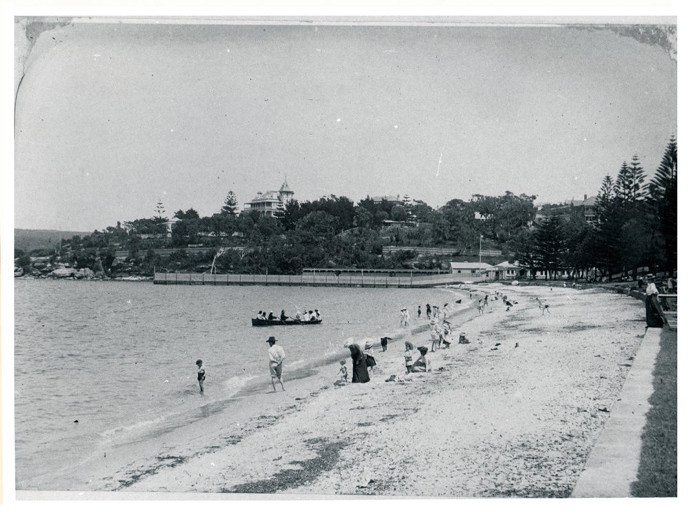 Manly Cove, Ladies Baths and Roslyn Hall, c 1880?