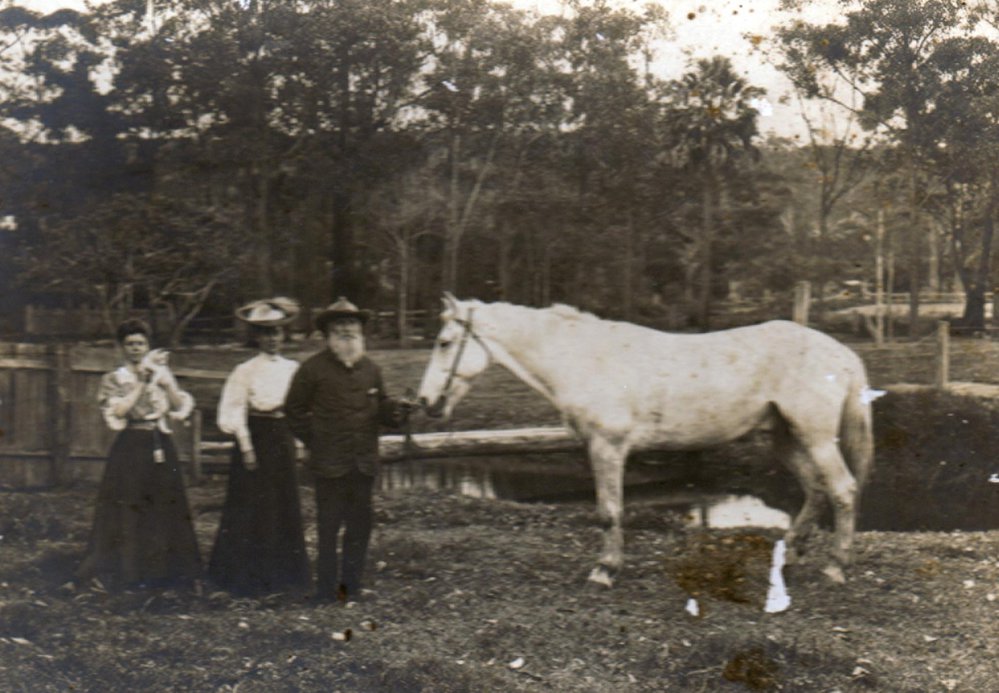 Jane Malcolm, Daniel Farrell and Emma Rogers, Brookvale, c 1900