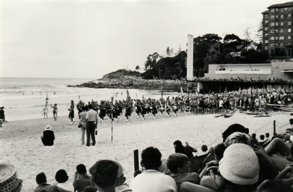 Paul Bennett and friend and Manly Beach, 1964