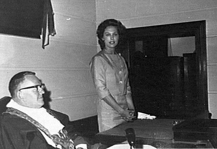 Tania Verstak and J.W.A. Paton at Council Chambers, 1962
