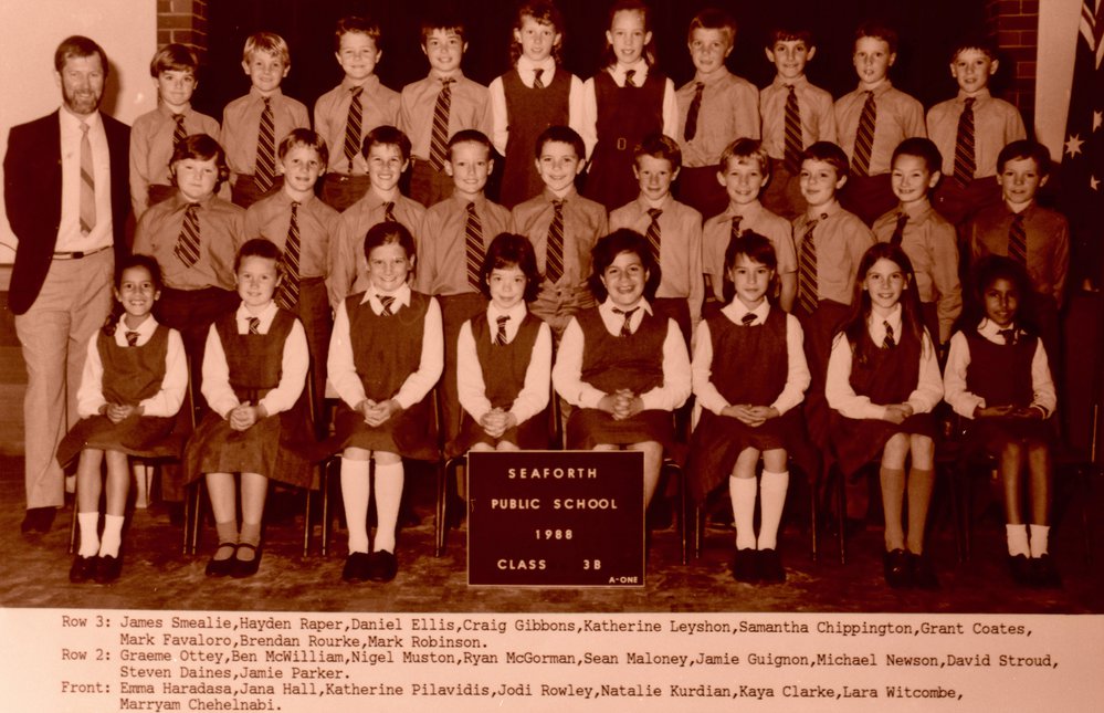 Seaforth Public School pupils, Class 3B, 1988
