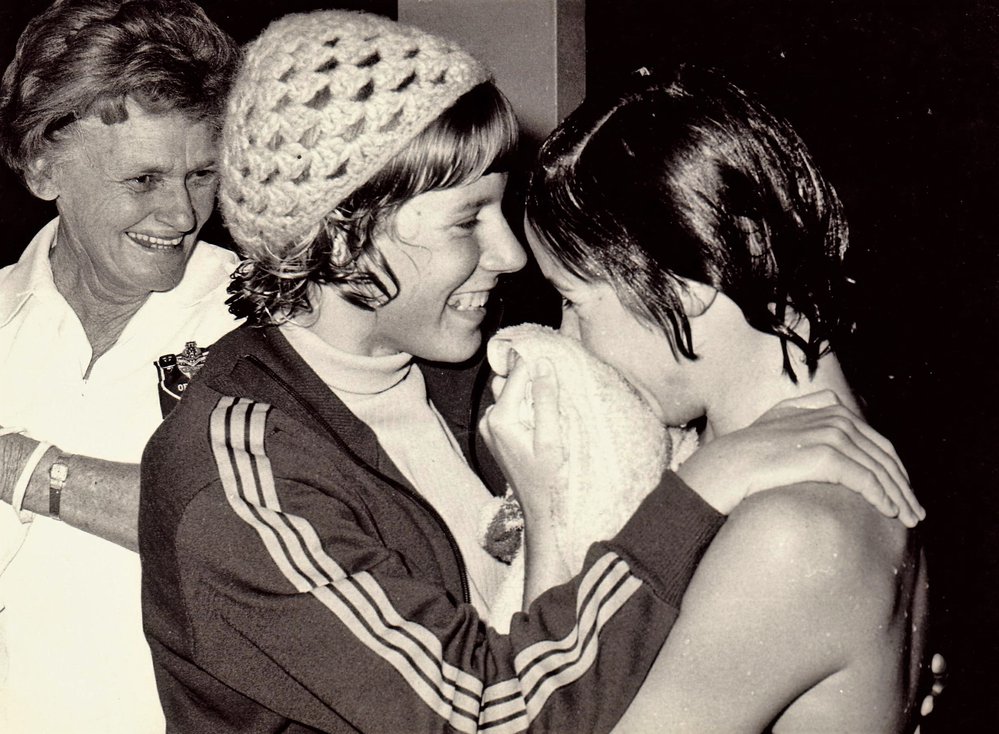 Lorna Morton, Manly Ladies ASC junior swimmer, and Jenny Turrell of Narrabeen