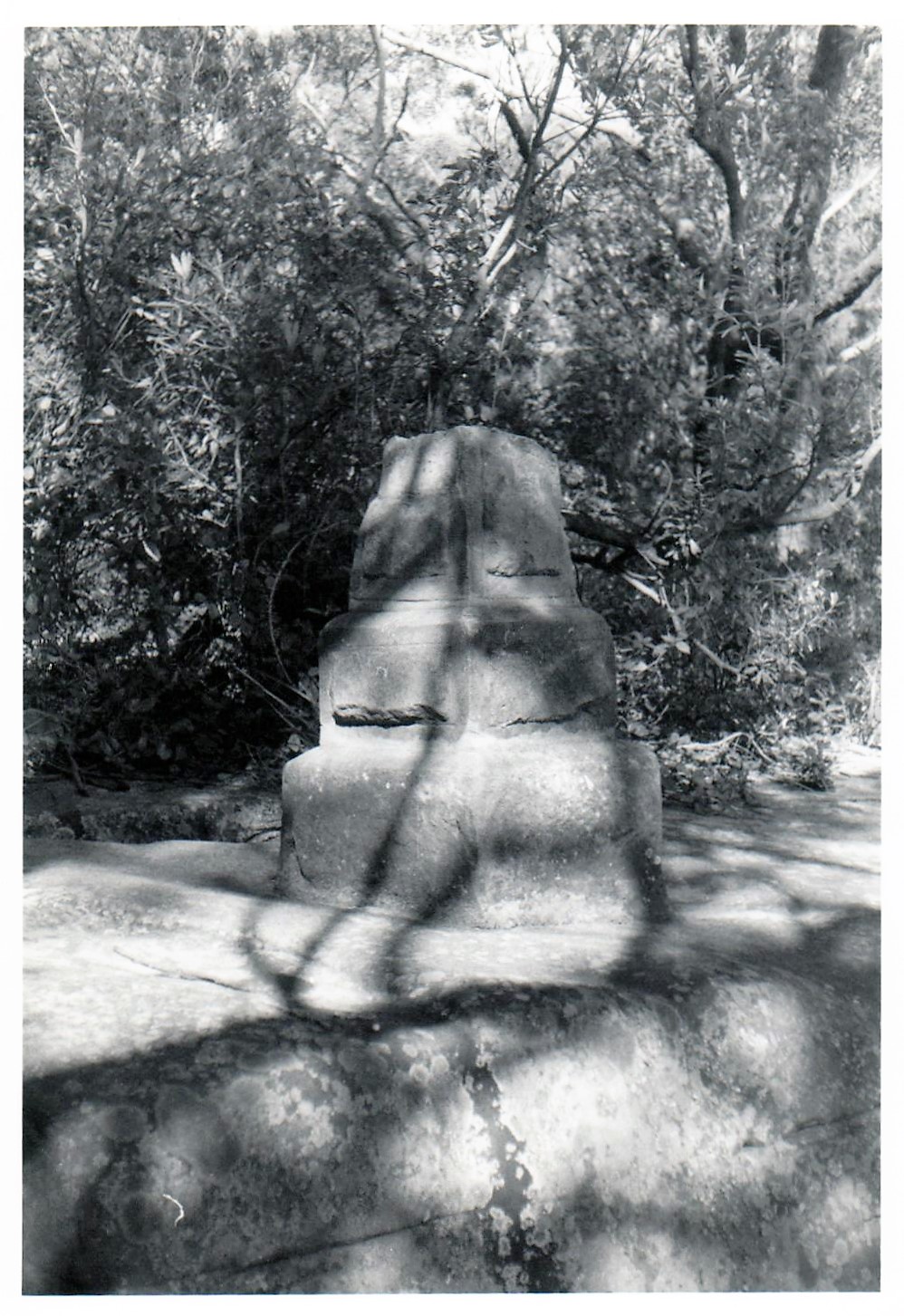 Sandstone memorial at Collins Flat