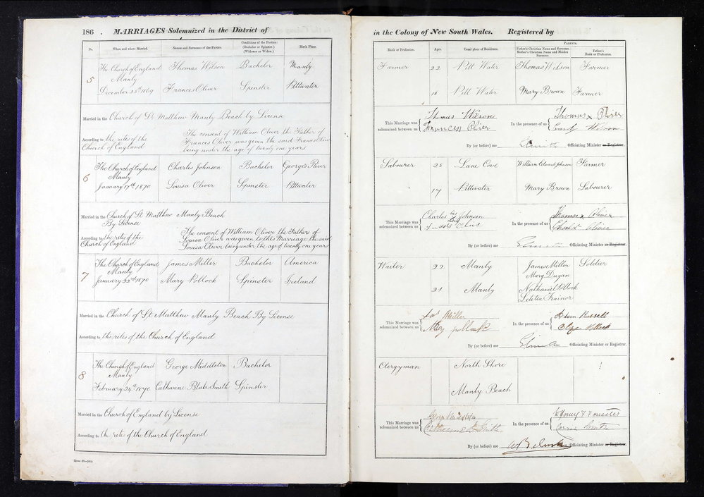 Louisa Oliver Marriage Register