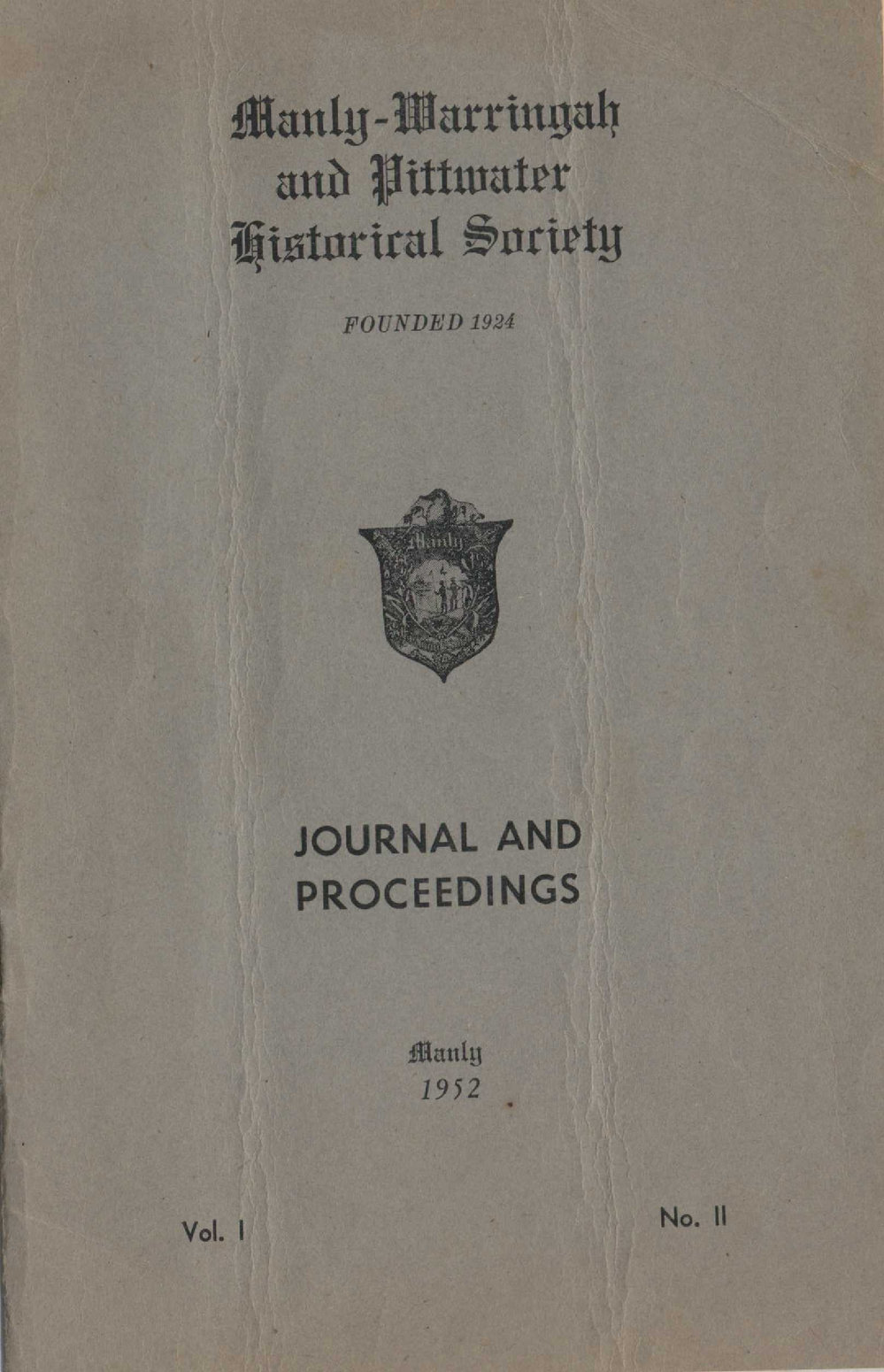 MWPHS Journal Vol 1 No 2 July 1952