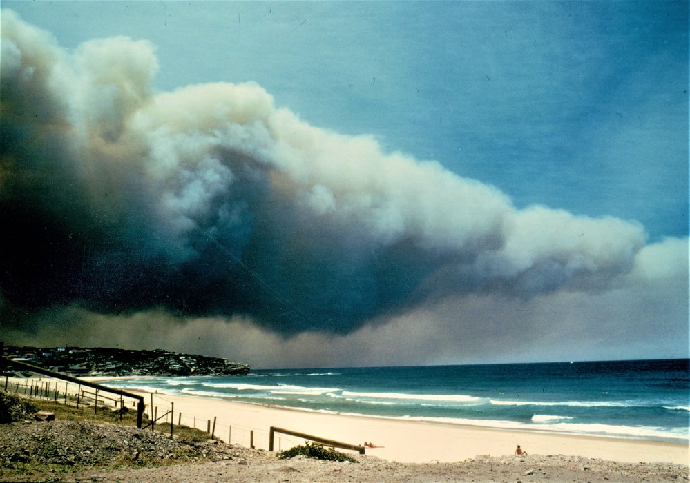 "Fire Cloud", storm front over Curl Curl Beach, 1980