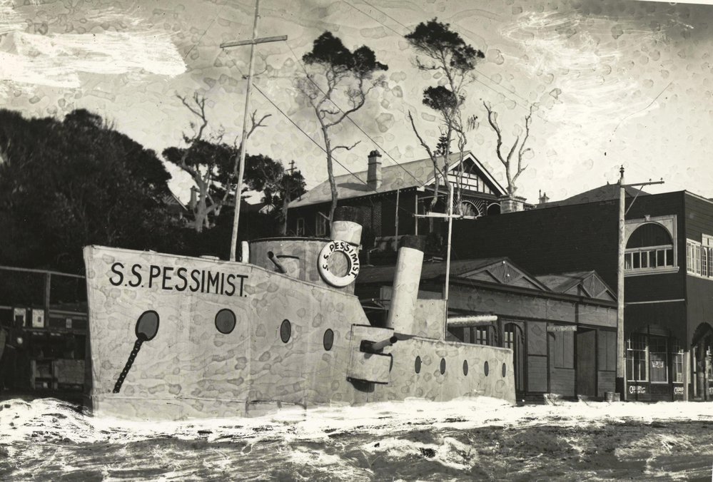 Mock destroyer S.S. "Pessimist" at Fairy Bower