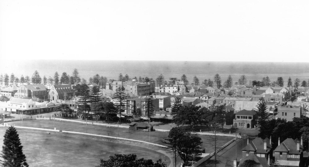 Manly Oval and Manly Beach from Dalley's Castle