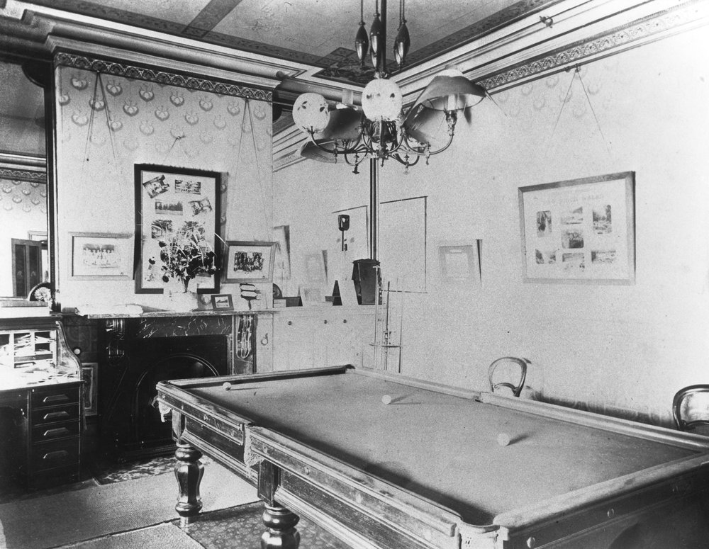 Interior of Fairlight House, billiard room