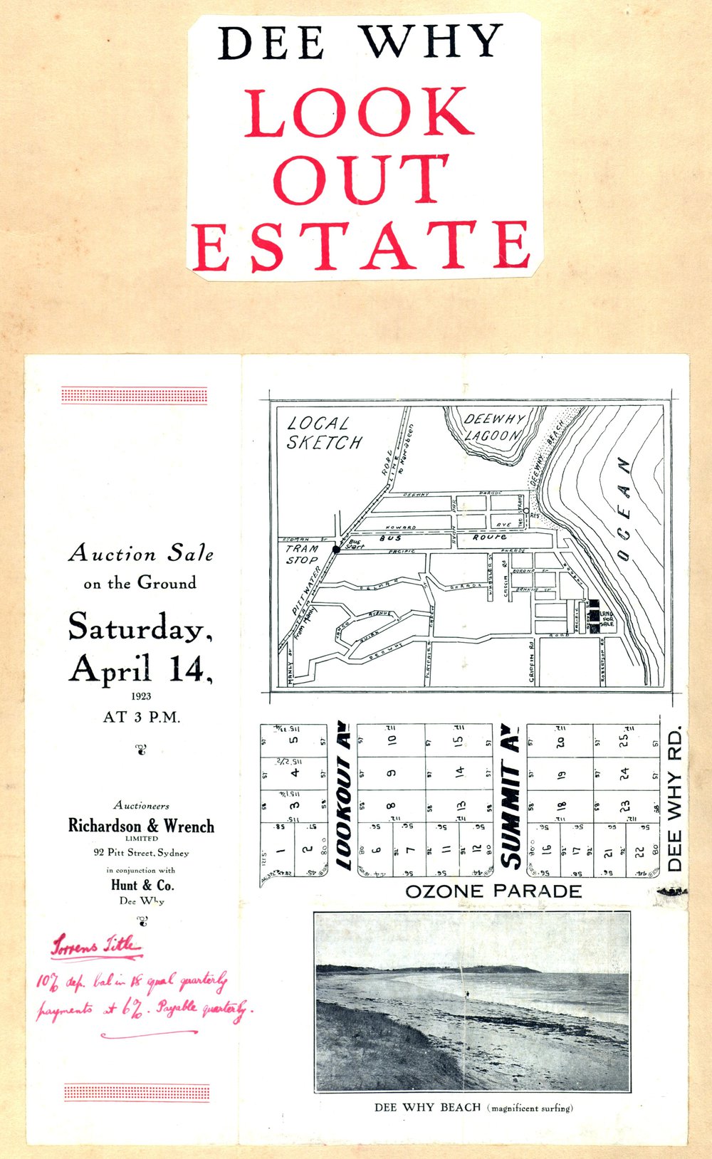 Look Out Estate, Dee Why, 1923: Subdivision plan | Northern Beaches Council