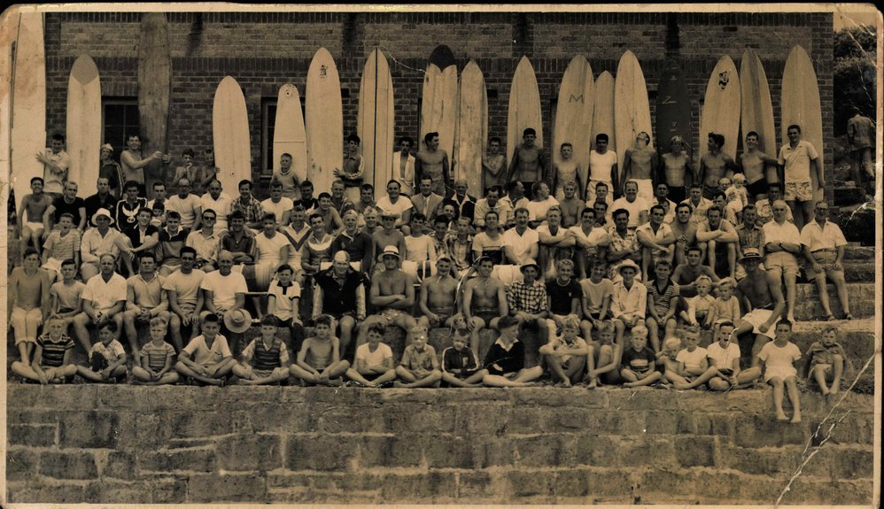North Curl Curl Surf Club members with surfboards