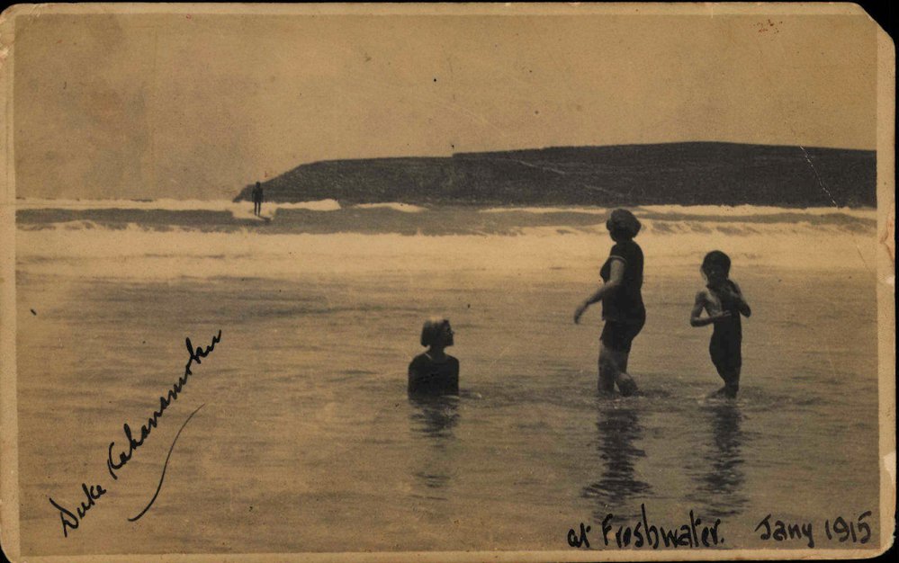 Duke Kahanamoku surfing at Freshwater Beach