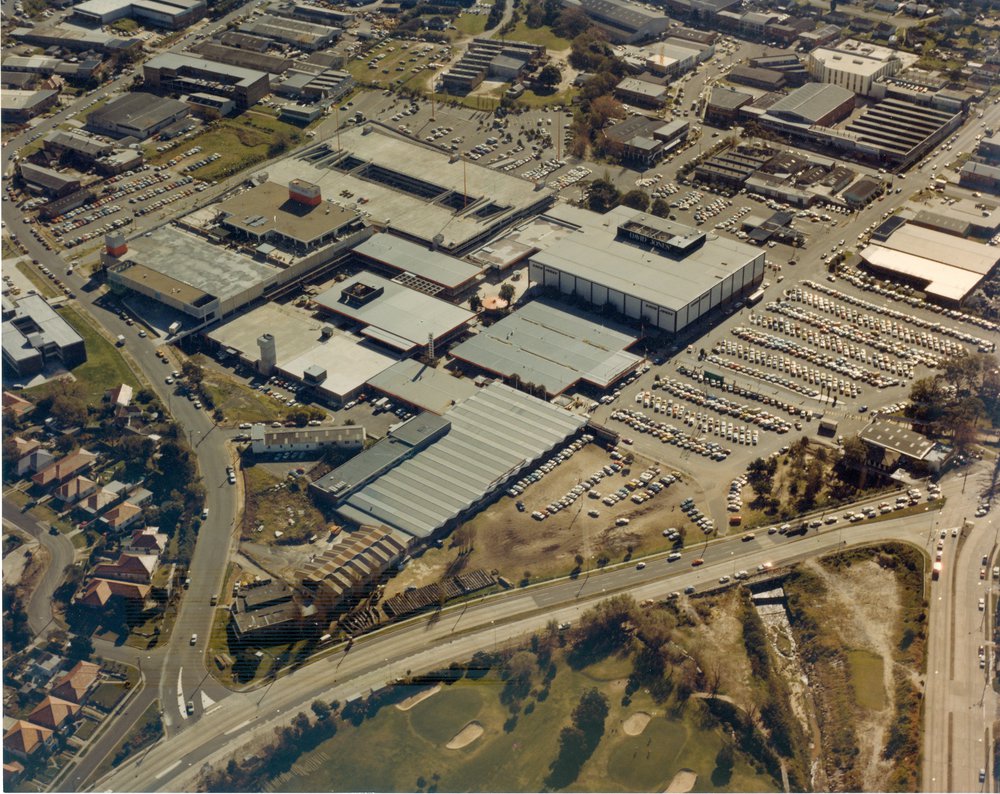 Aerial view of Warringah Mall 1970s