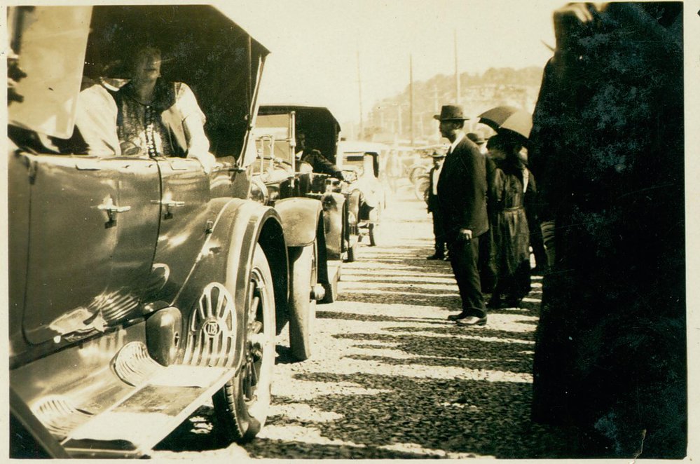 First Cars to cross newly opened Spit Bridge 1924