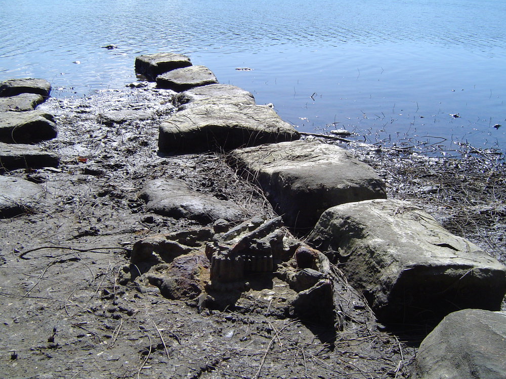 Old Stone Jetty from Wheeler family property, Narrabeen Lagoon