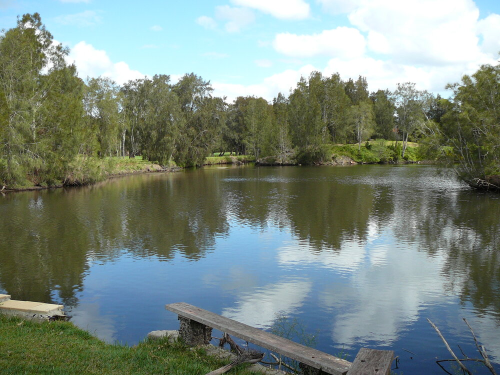 Manly Lagoon at rear of houses in Riverview Parade, North Manly