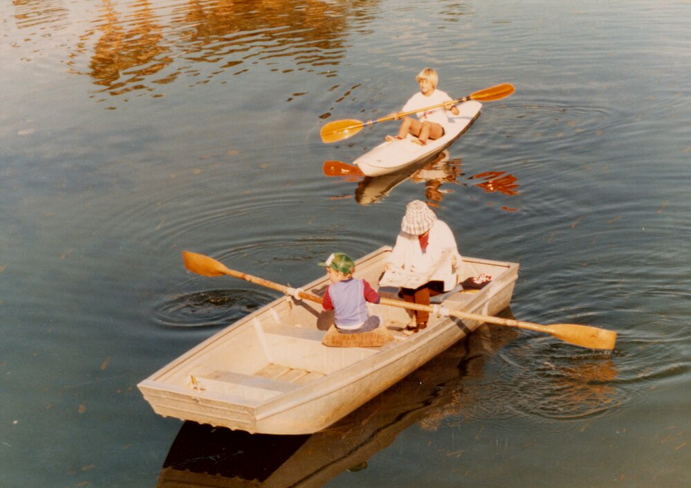 Kayak and small 'tinny' on Narrabeen Lagoon