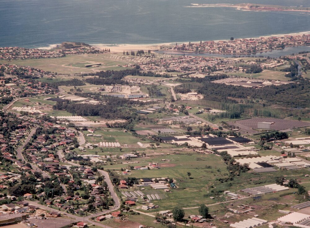 Aerial view of Warriewood Valley looking towards North Narrabeen Beach