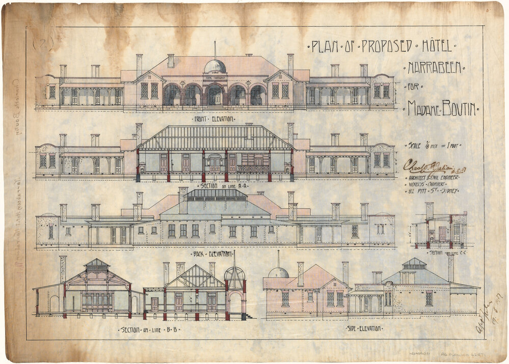 Plan for the New Narrabeen Hotel 1907