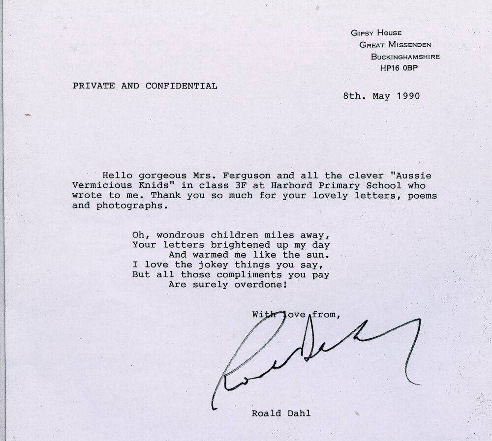 Letter from Roald Dahl