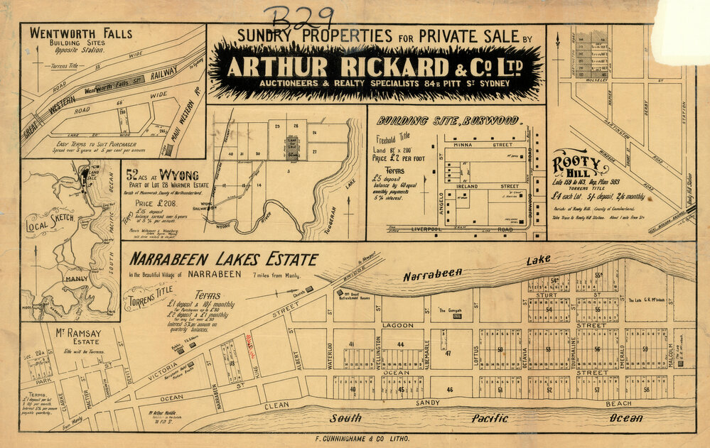 Narrabeen Lakes Estate, Narrabeen, c 1930: Subdivision Plan