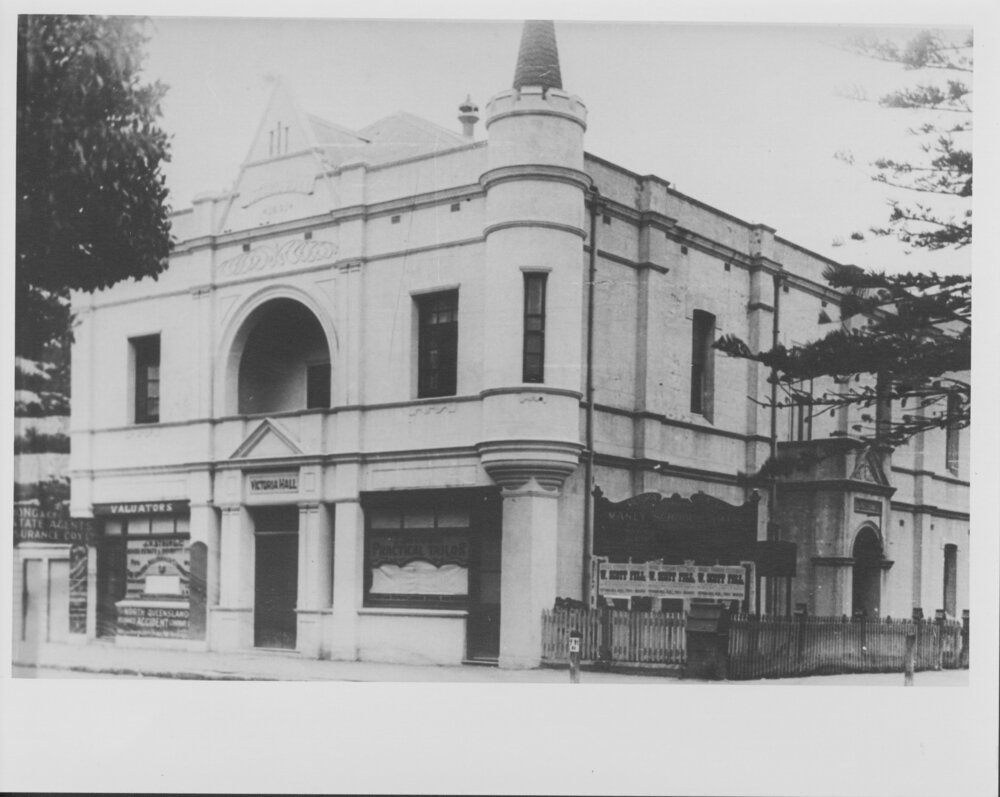 Victoria Hall on the corner of The Corso and Darley Road