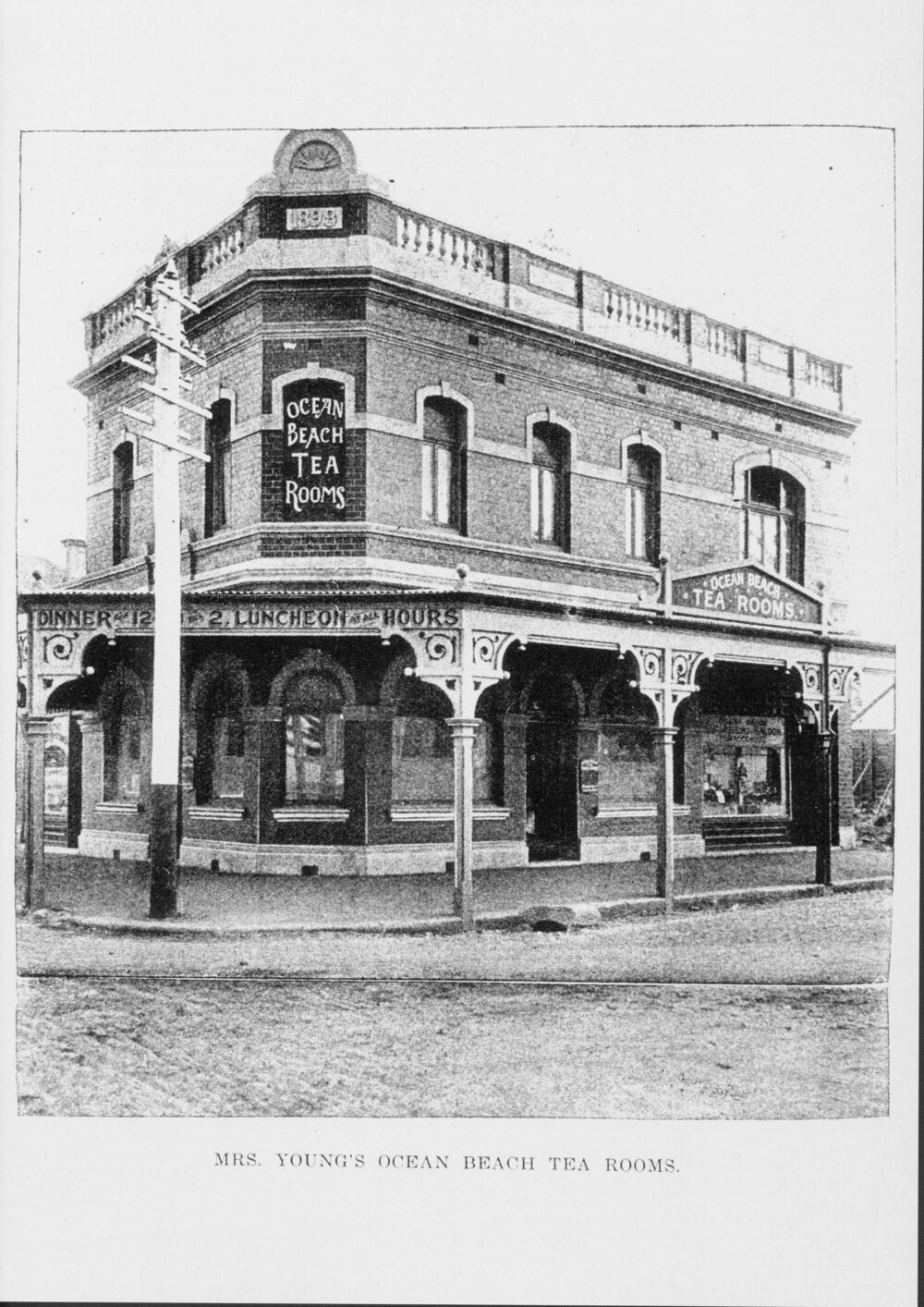 Mrs Young's Ocean Beach Tea Rooms, on the corner of The Corso and South Steyne