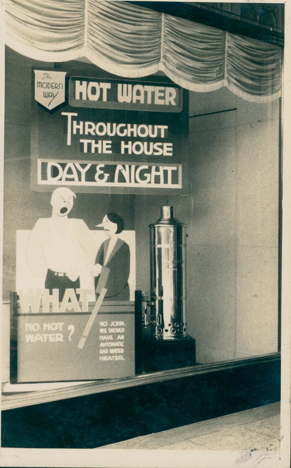 Manly Gas Company Limited showroom hot water display, at 3 Sydney Road, Manly