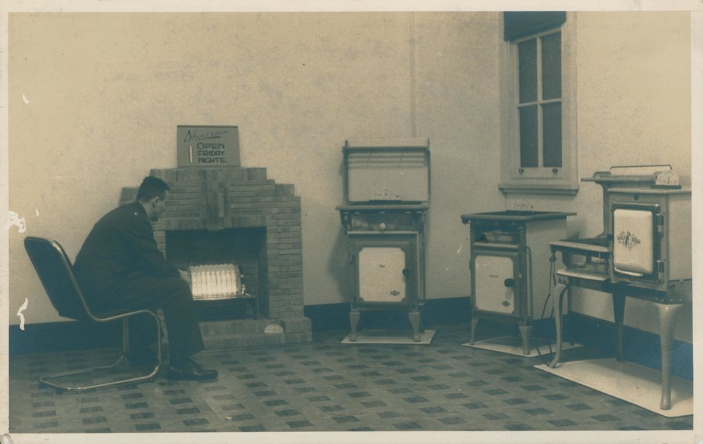 Manly Gas Company Limited showroom display with Early Kooka gas stoves, 3 Sydney Road, Manly