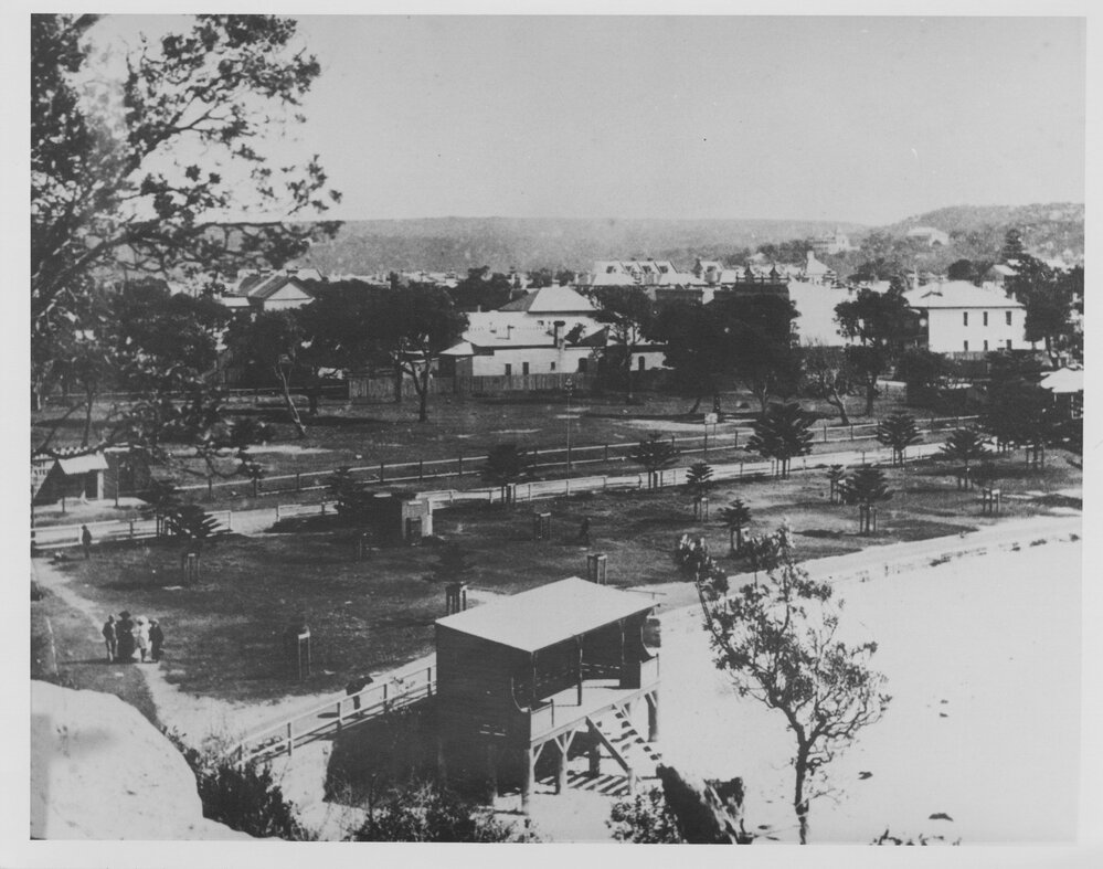 View across the southern end of Manly Beach, c1890