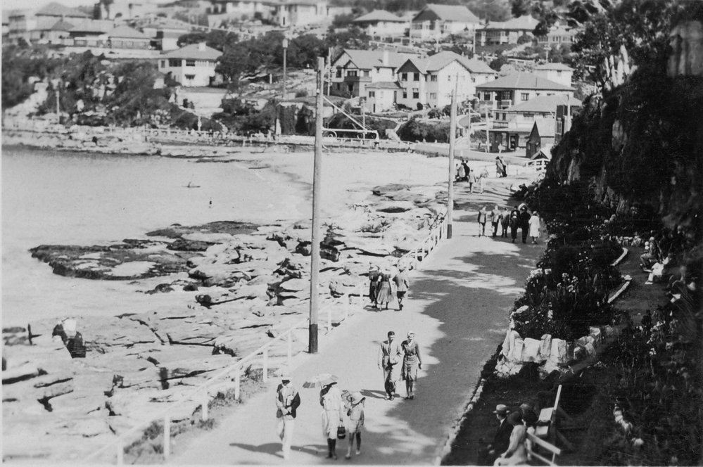 Elevated view over Fairy Bower Walkway, Manly, c1920s to c1930s