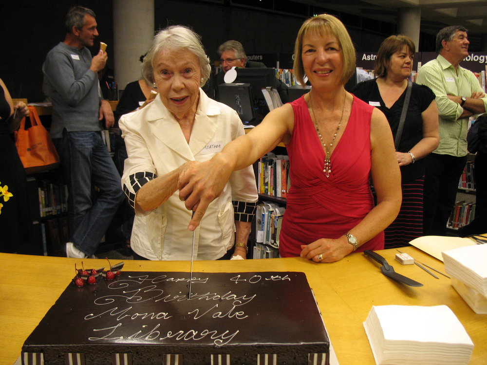 Cutting the cake Mona Vale Library 40th Birthday