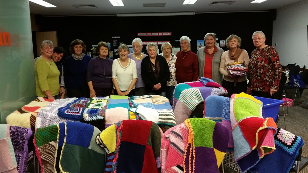 Friday Knitters 'Wrap with Love' Knit In Mona Vale Library