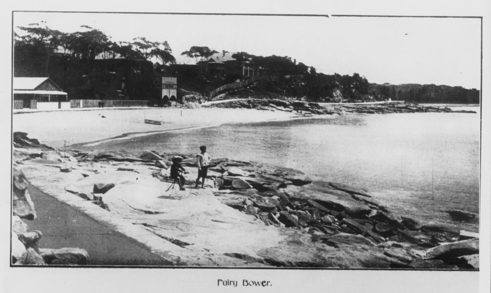 View facing northwest of Fairy Bower Beach and shoreline, Manly, c1900s