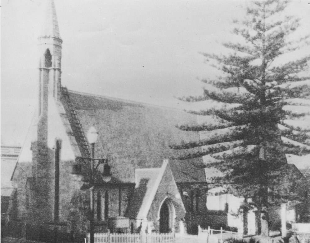 Original St Matthew's stone Church on The Corso, Manly, 1865
